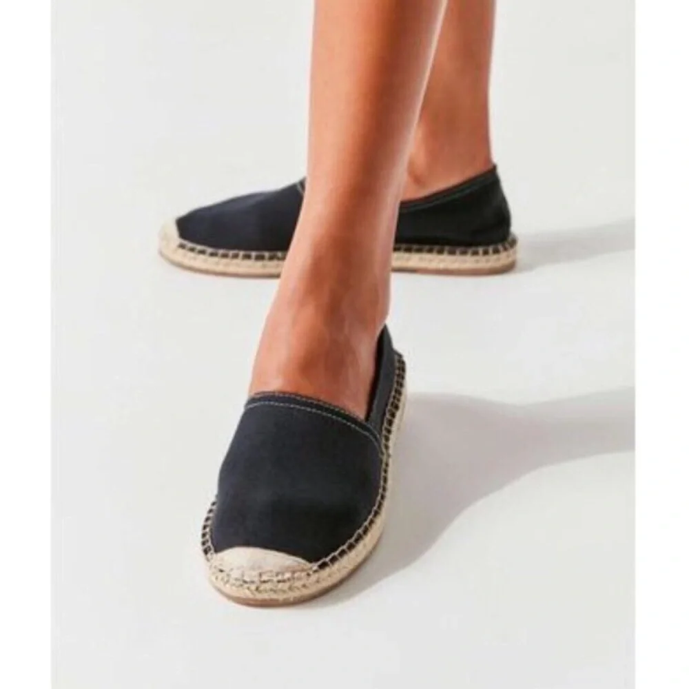 Urban Outfitters Classic Stitch Espadrille Shoe Black